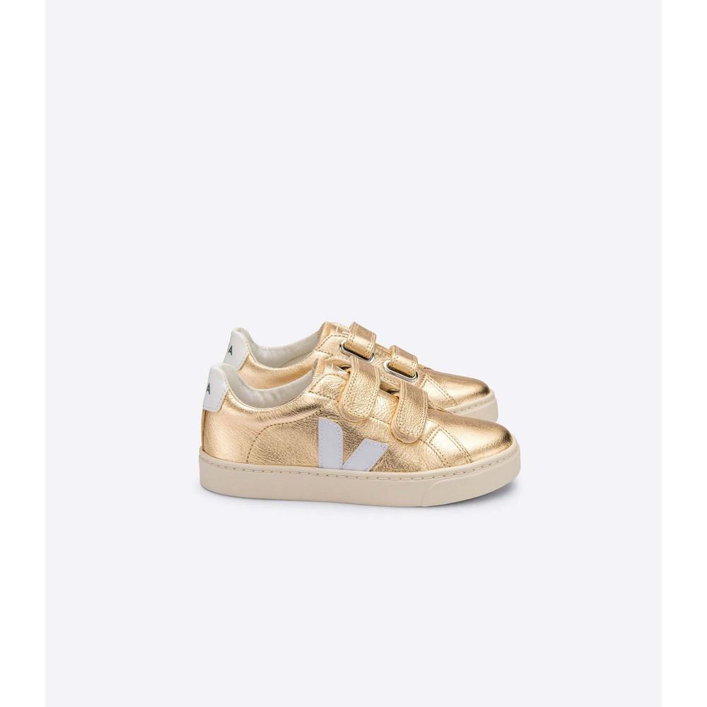 Gold Kids\' Veja ESPLAR CHROMEFREE Sneakers | AU 825ZUT